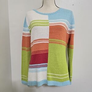 ISABELLA RODRIGUEZ size Large Soft Knit Multicolor Striped Venezuelan Sweater
